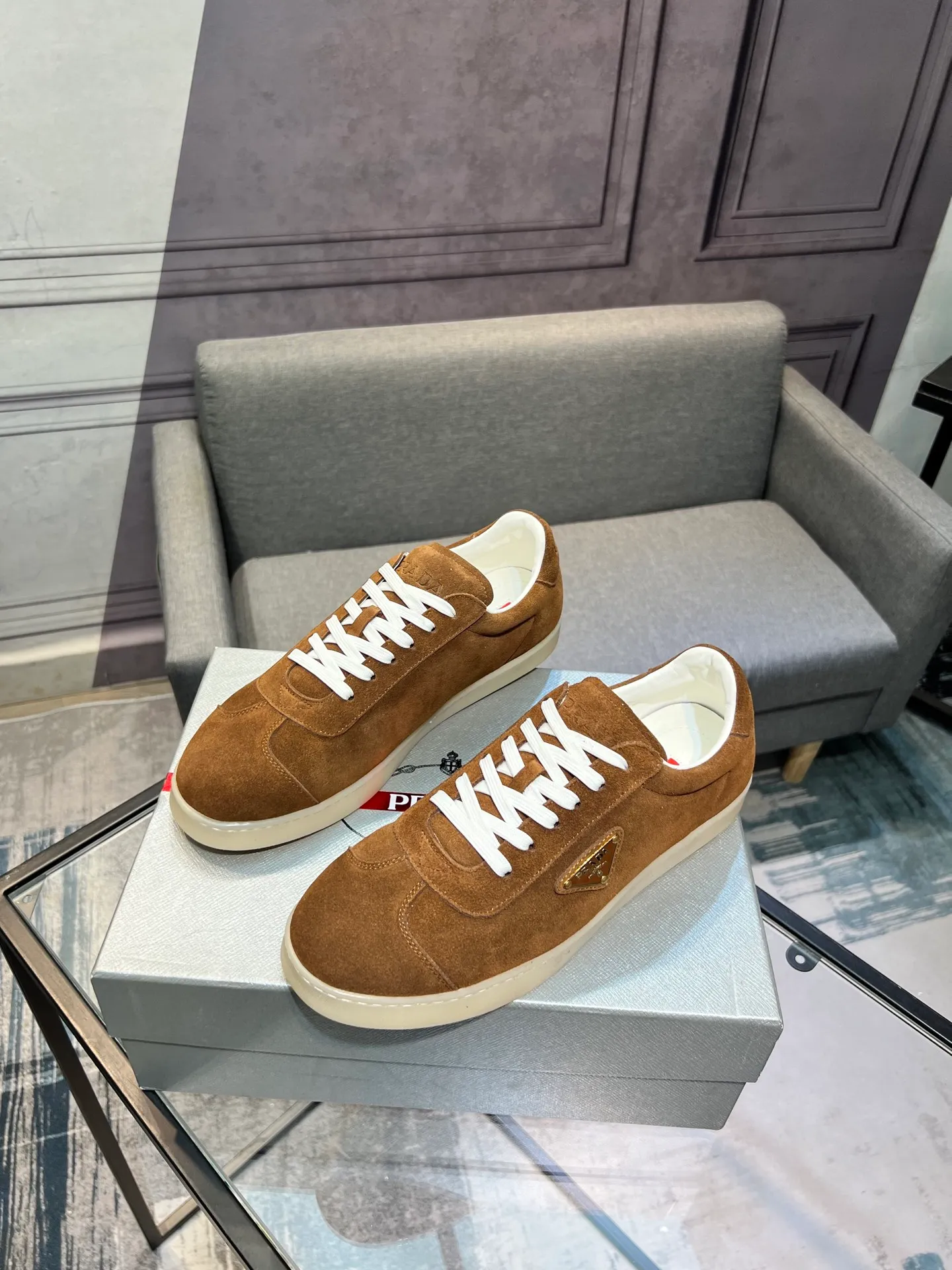 Men's shoes 💰540 [PRADA] Men's shoes are popular in the counter, official website synchronization, 1 high-quality shipment ✔️ Original frosted cowhide + cowhide lining, 1🆚1 replica, original sole, 38-45 (45 customized, non-refundable)
